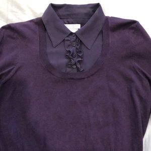 Worthington Purple Mock Sweater/Shirt-Petite Small